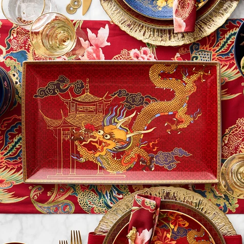 WILLIAMS SONOMA Lunar Dragon Large Rectangular Platter 16" x 10 1/4" NEW IN BOX