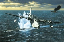 "War in the Atlantic" WWII Sunderland Flying Boat Stan Stokes Aviation Art Print
