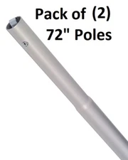 (2) Goldblatt G16334 72" x 1-3/8" Aluminum Bull Float Extension Handles Poles