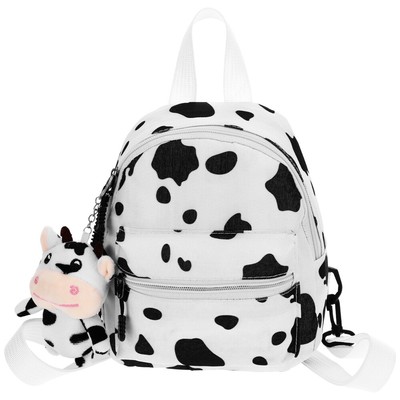  Cow Print Hook Stuffed Accessories for Girls Backpack Premium Canvas