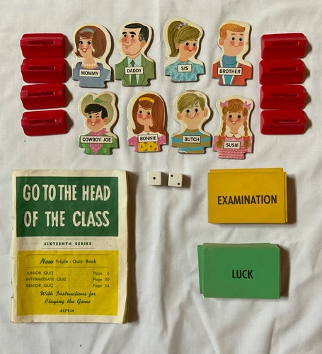 Vintage 1976 Go To The Head Of The Class Board Game Pieces 4175 Milton Bradley