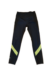 Athleta Chaturanga Leggings Womens Small Spliced Sonar Black Blue Active