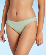 Juniors' Textured Cheeky Bikini Bottom -Xhilaration -Green -Various Sizes - S495
