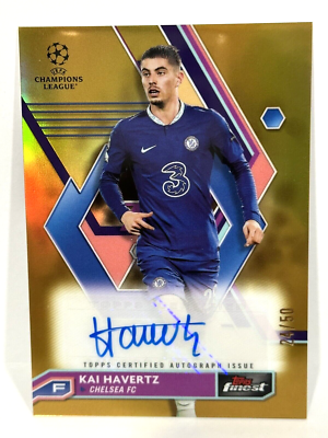 2022-23 Topps Finest UCL Chelsea Arsenal Kai Havertz Auto Gold