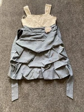 Amy’s Closet Girls Ruffle Sleeveless Floral Dress Blue/Ivory  Size 10 NWT