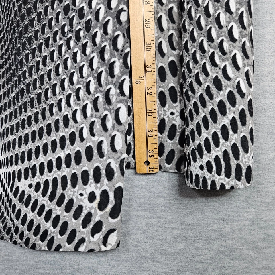 Vestido para mujer L.A.M.B negro blanco estampado techno talla 8 Foto 3 de 4