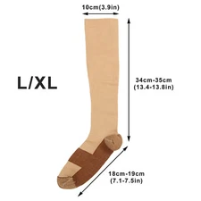 5 Pair Copper Infused Support Compression Socks 20-30mmhg Unisex S/M-XXL USA