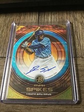 Ryan Spikes 2022 Bowman Inception PA-RS Orange Foil Auto 02/25 Tampa Bay Rays