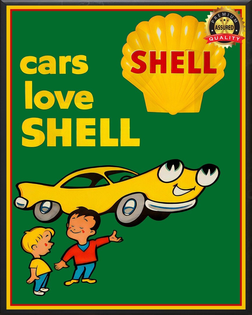Shell Gasoline - Cars Love Shell - 1960s - Metal Sign 11 x 14 | eBay