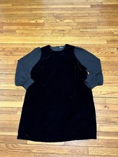 J Crew Women's Black Velvet Dress Long Sleeve Plus Size 18