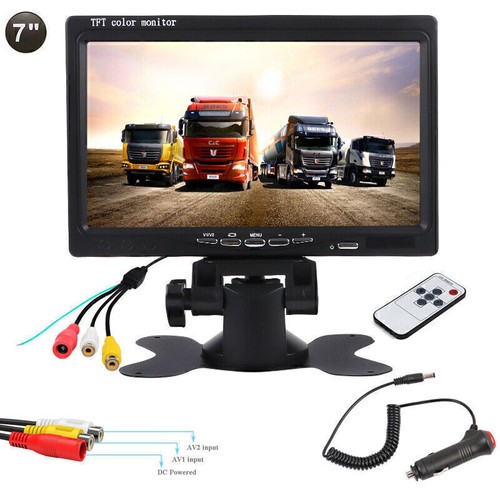 7" Monitor Display RCA Connector For Car Truck Reverse Rear View Backup Cam