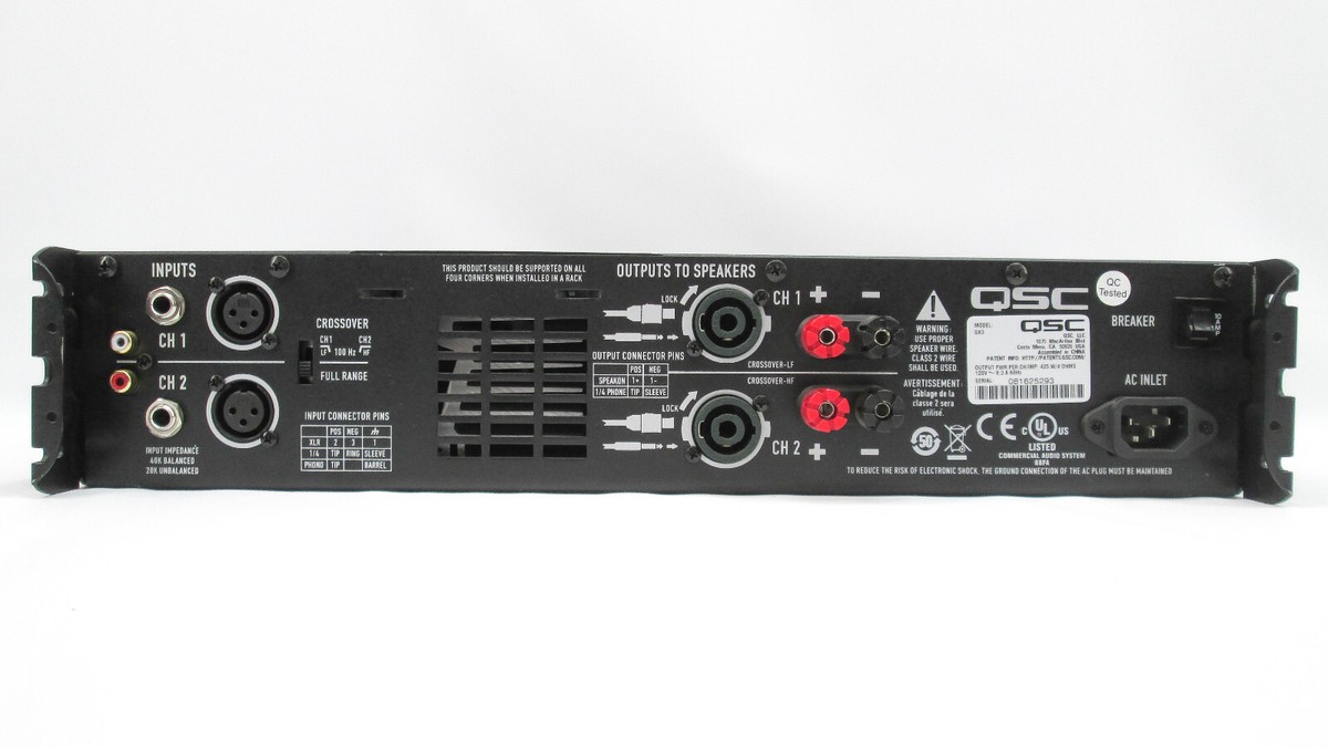 Rack Mount QSC GX3 2-Channel Power Amplifier 300W/CH @ 8-Ohms #777
