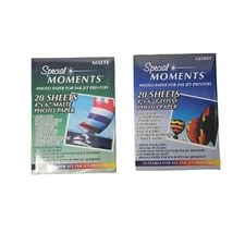Special Moments 4"x6" Matte & Glossy Photo Paper For Ink Jet Printers 20 Sheets