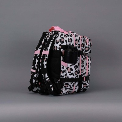 35L Backpack Leopard Pink Zip | eBay Australia
