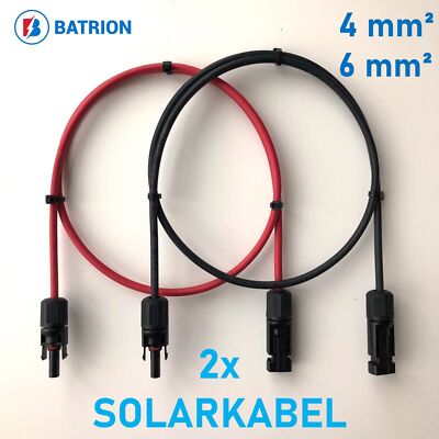 Solarkabel mit Stecker MC4 Verlängerungskabel rot schwarz 4-6mm²  Solarleitung