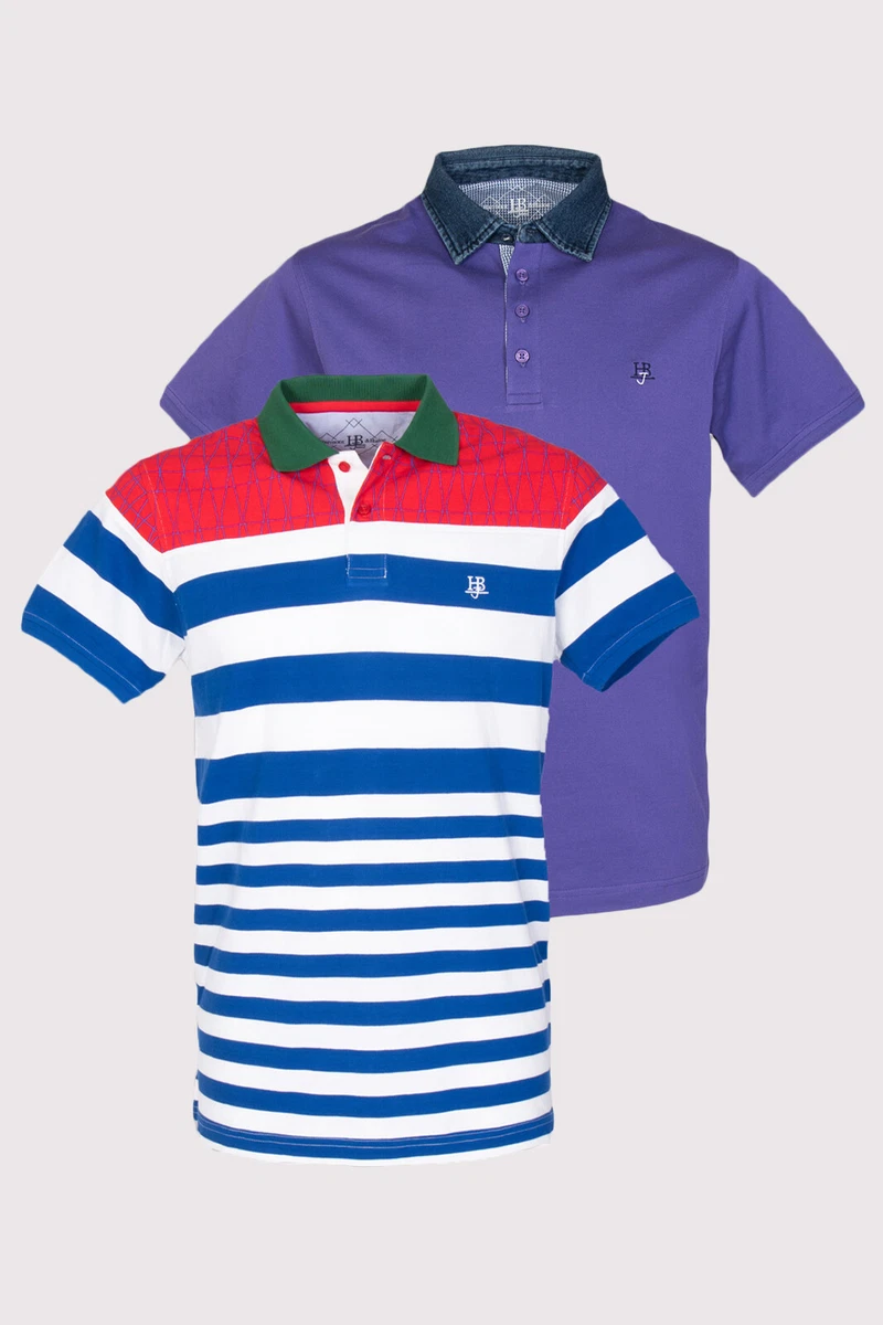 HARMONT BLAINE Polo Shirt Set US38 IT48 M Logo Embroidery