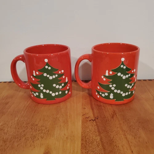 WAECHTERSBACH Christmas Tree SET OF 2 MUGS West Germany