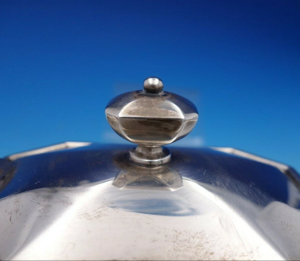 Juego de té Fairfax de Durgin-Gorham de plata esterlina 5 piezas #4 con monograma (#4407) Foto 3 de 4