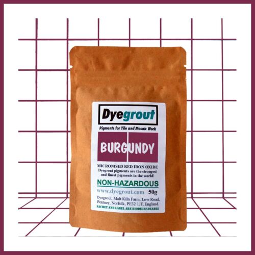 50 gramos - pigmento de lechada de borgoña para tinte de cemento de mosaicos de Dyegrout - Imagen 1 de 3