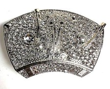 Turntables Mixer DJ Music Rhinestones HIP HOP Silver Fashion Metal Belt Buckle
