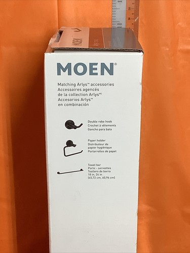 Moen Y5786BL Arlys Matte Black Hand Towel Bar - Picture 3 of 11