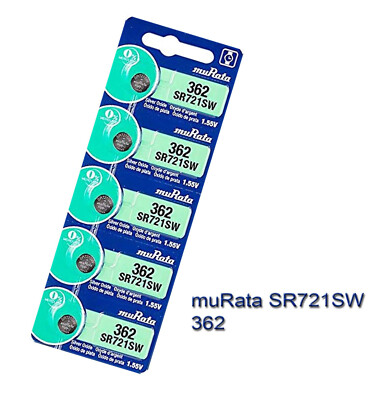 muRata (was Sony) SR721SW 362 Silver Oxide Watch batteries Made in Japan