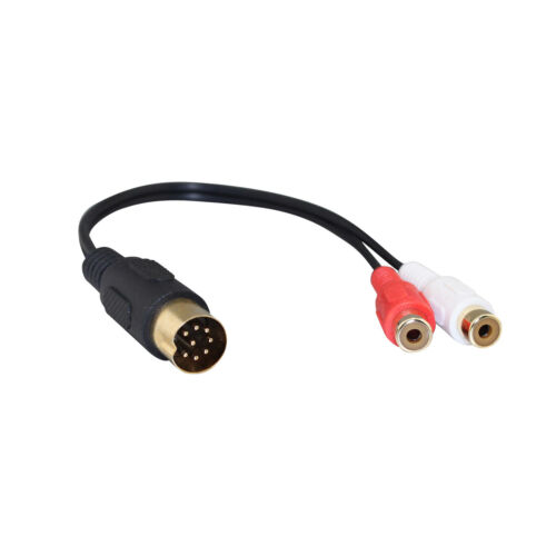 8-pin Audio cable for Alpine KCM123B 8 PIN DIN to 2RCA Female Car Radio 25CM - 第 1/1 張圖片