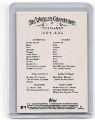 Josh Jung 2023 Topps Allen & Ginter #90 Rookie - K6969 | eBay