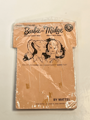 昭和　当時物　未開封　Barbie＆Midge バービー＆ミッヂ　服＆小物セット VTG NEW 1963 Barbie & Midge Teenage Fashion #1831 Button Zipper