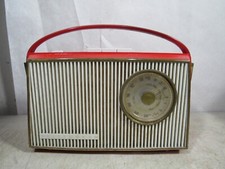 Vintage 1960s Telefunken Kavalier Portable Radio Red Germany Works