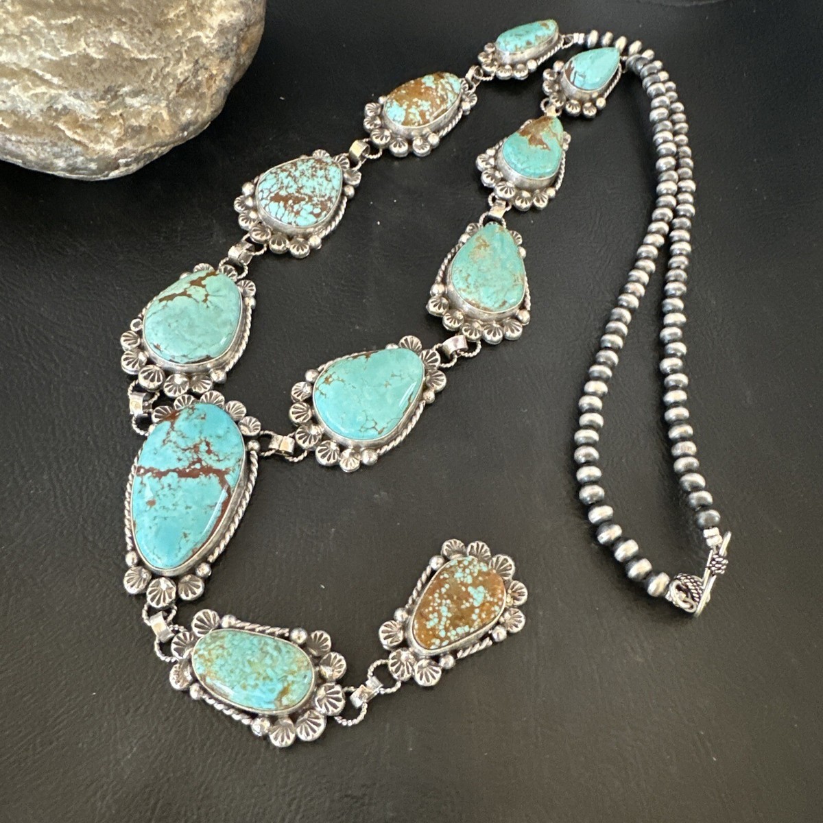 Unforgettable Navajo #8 Turquoise Mine Sterling Silver Earrings Native American Unforgettable Navajo #8 Turquoise Mine Sterling Silver Earrings Native American