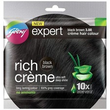 10x Godrej Expert Rich Creme Hair Colour Shade 3 BLACK BROWN 10 free brush