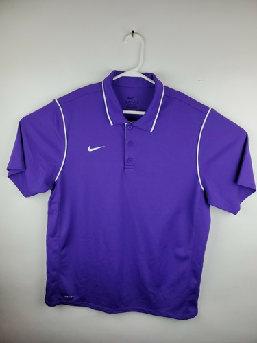 Purple White Trim Golf Polo Shirt Size 