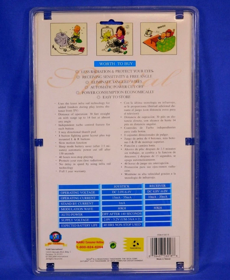 WIRELESS PRO CONTROLLER FOR SEGA SATURN SEALED NEW NAKI - Image 2 of 2