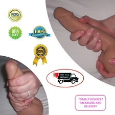 Huge Realistic Dildo 9 in Big Real Sex Toy Large Cock Dong w/ Suction Cup Base