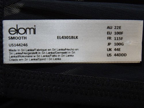 Sujetador con aros sin forro cobertura completa soporte lateral moldeado Elomi 4301 talla 44DDD de EE. UU. - Imagen 8 de 8