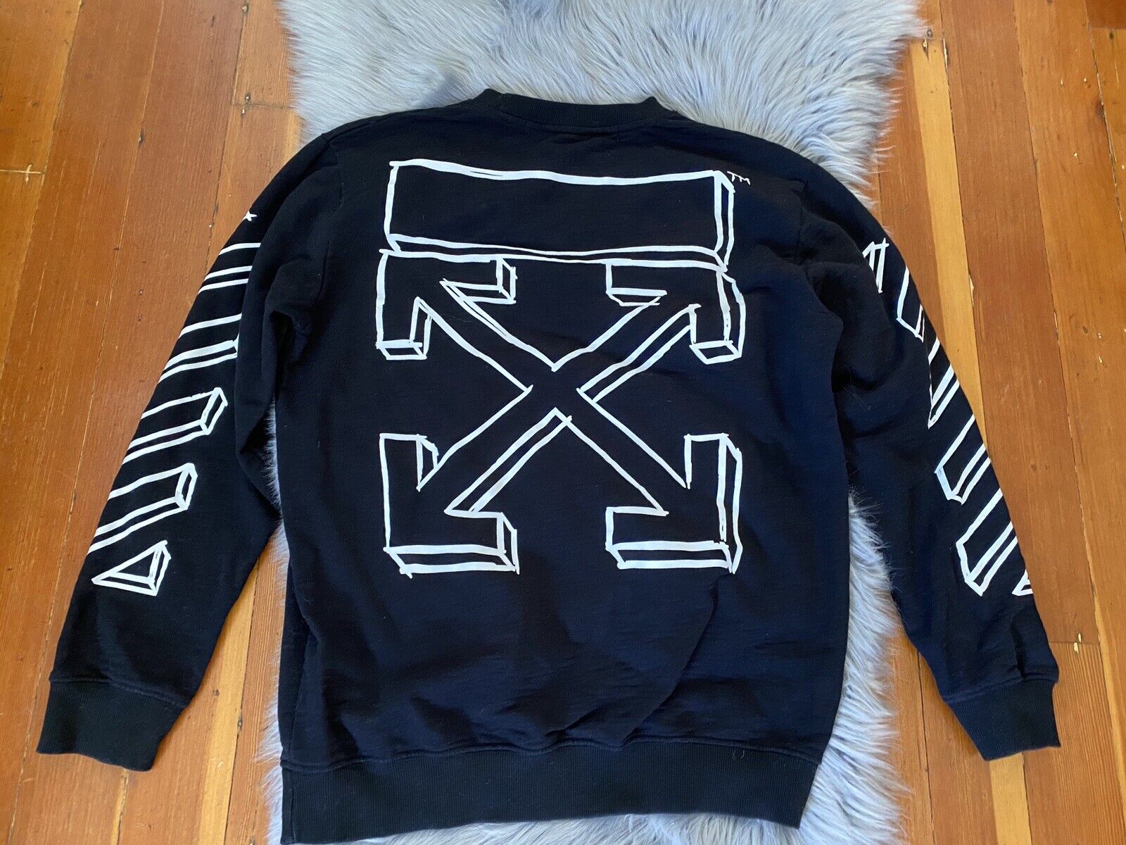 x C/o Virgil Abloh Sweatshirt 2019 Main Label Black Arrows Large