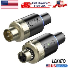 LEKATO Wireless Microphone System Transmitter Receiver 5.8GHz Plug On XLR 100FT