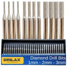 Diamond Drill Bits Set for Stone Glass - 30 Pc 1/8" Shank