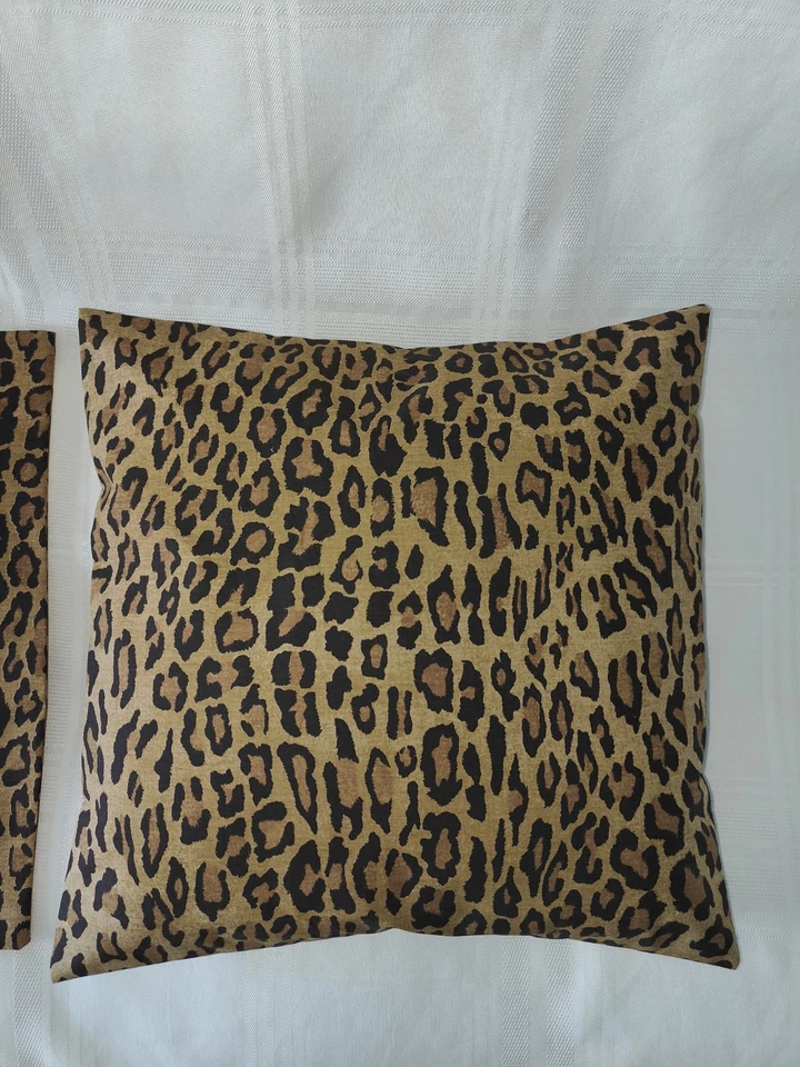 2 fundas de almohada Ralph Lauren Aragón Leopardo Lanzamiento (16x16 pulgadas) Nuevas Foto 3 de 4