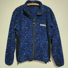 Vtg Timberland Performance Fleece Jacket Polartec Patterned Blue Geometric USA