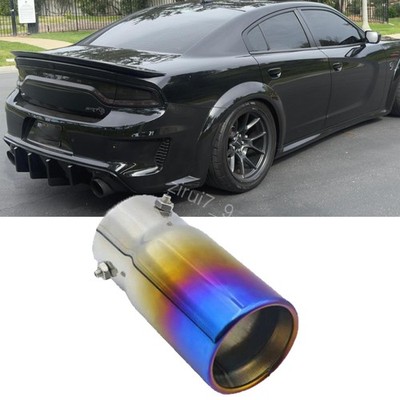 Blue Rear Exhaust Pipe Tail Muffler Tip 1.5-2.7'' For 2022 Dodge Charger Hellcat