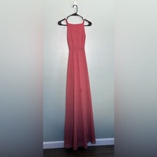 Lulus Dress Medium Mythical Kind of Love Maxi Dress Dusty Pink Cross Back Sz L