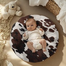 Brown Cow Print Newborn Lounger Cover Removable Cover Ultra Soft Comfortable ...