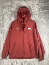 NIKE ARKANSAS RAZORBACKS Red Hoodie Full Zip Jacket Mens Size Medium WPS Hogs