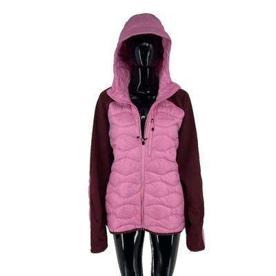 Peak Performance Damen Pink Helium Daunen Hybrid Kapuzenjacke kurz Größe XL