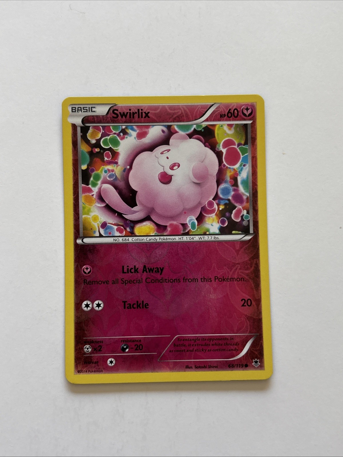 Swirlix Rev Holo XY Phantom Forces Pokemon NM  Reverse 68/119