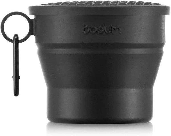 Bodum K12060 01S Faltbarer Becher Deckel Karabiner Trinkbecher Silikon 0.3L-image