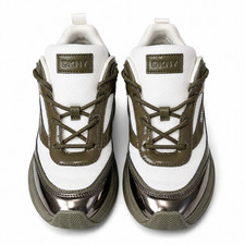 DKNY Juna 3 Lace Up Low Top Sneakers - 8M Women's Shoes - Forrest Green Colorway