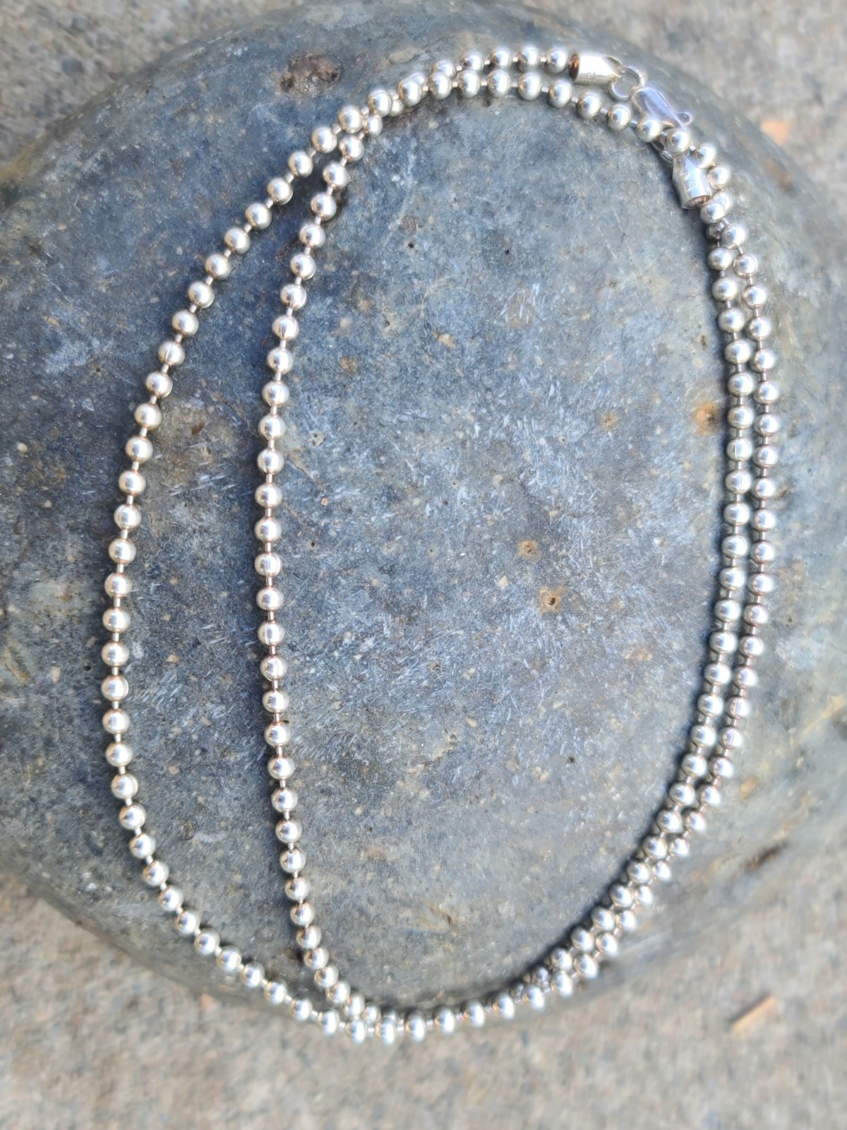 Sterling 925 Solid Silver Large Ball Bead Chain B… - image 7